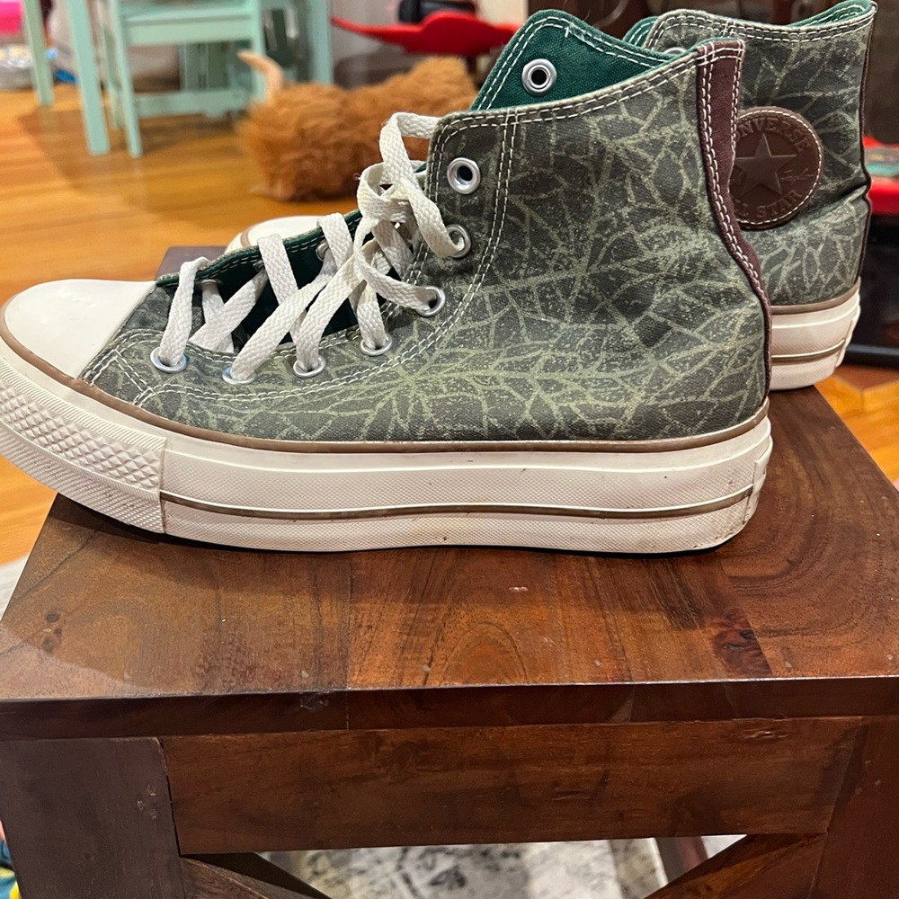 Converse Green High-Tops with White Accents